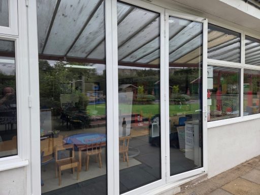 White-framed-school-windows